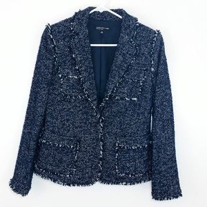 Jones New York Navy Tweed Jacket Blazer